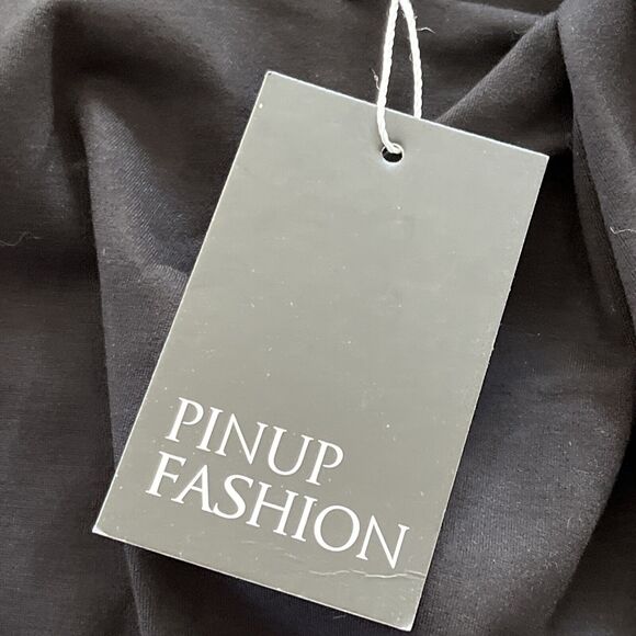 Pinup Couture Dress Women's XL Black Sheath Wiggle Rockabilly Retro NWT - Picture 14 of 16